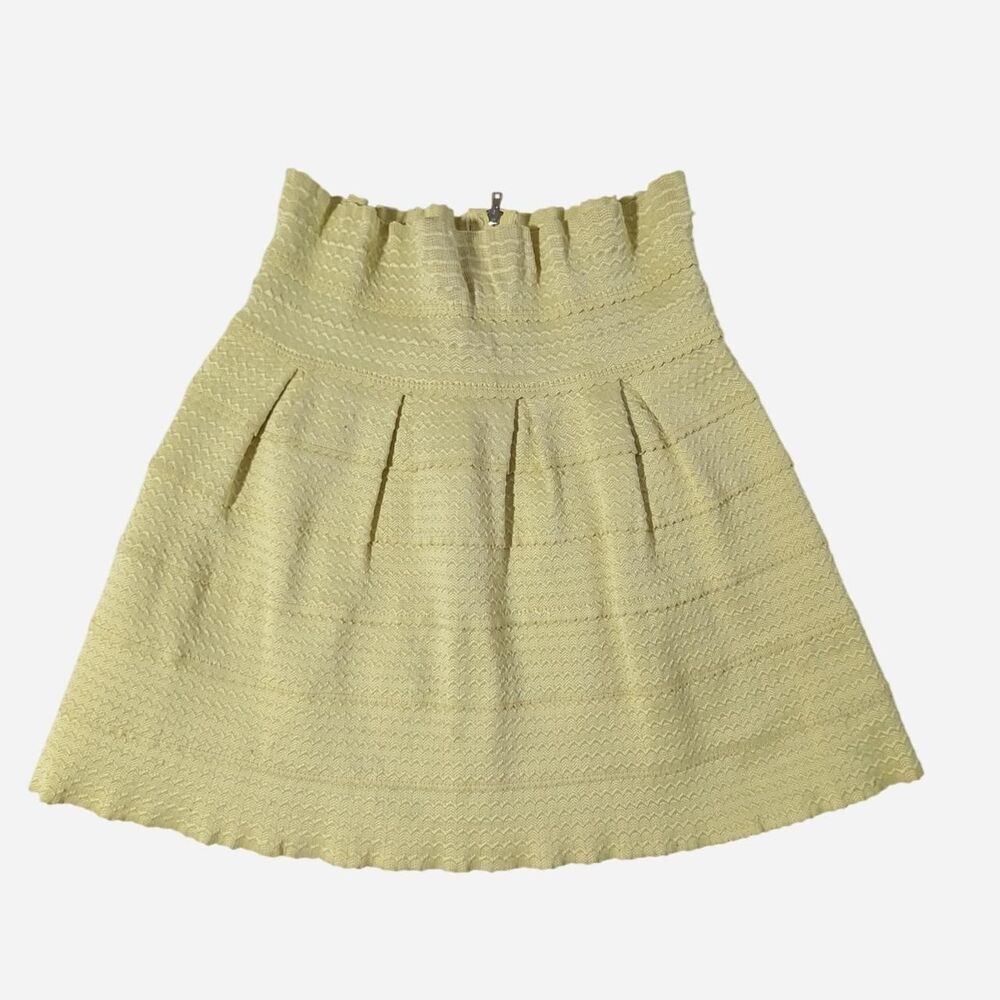 Women's XS elastic Chic Stylish Yellow Skirt